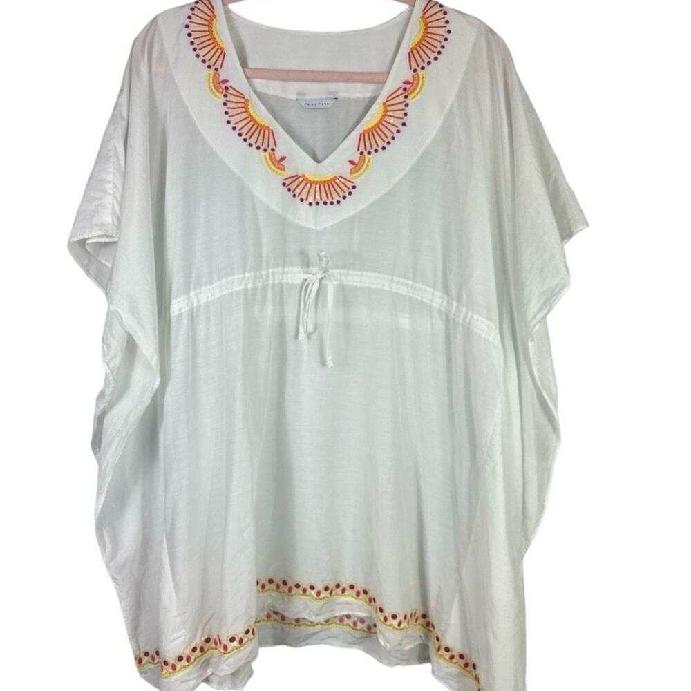 Trina Turk Top crochet design drawstring short sleeve